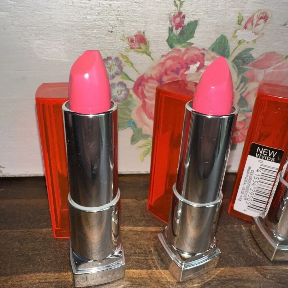 3x Maybelline Color Sensational Vivid Lipstick 865 Fuchsia Flash Satin Finish